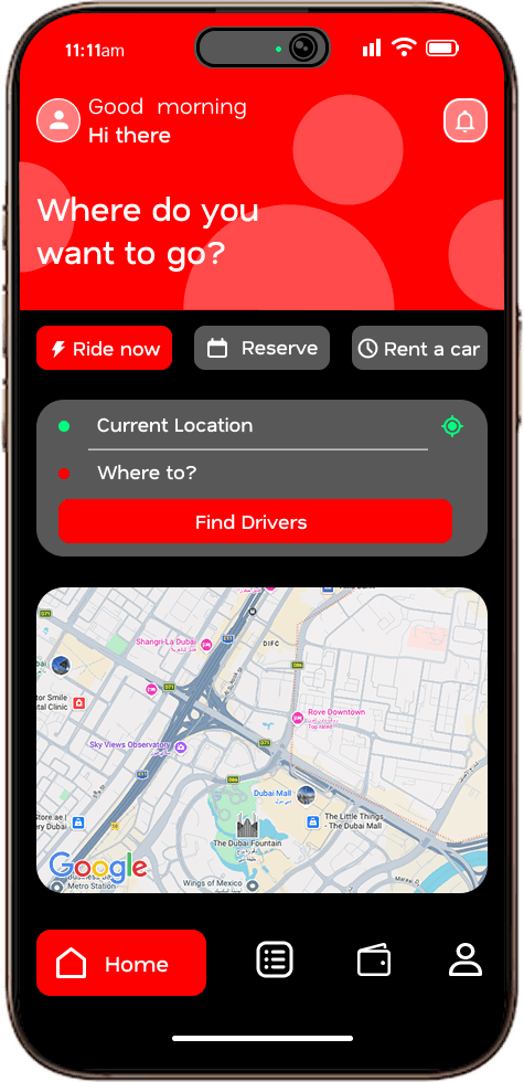 TagMyTaxi Passenger App — book a ride with live map